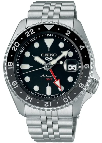 Pre-owned Seiko 5 Sports Skx Sports Style Gmt Sbsc001 Men's Watch Automatic Black 2022