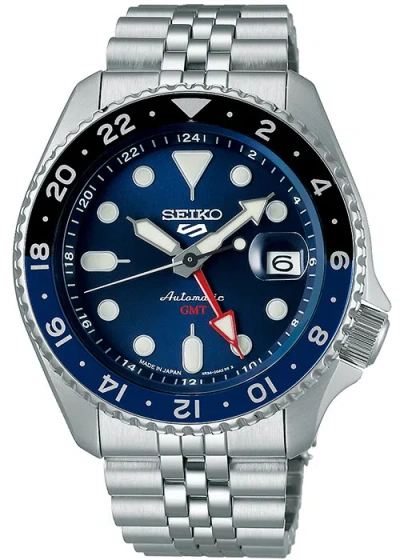 Pre-owned Seiko 5 Sports Skx Sports Style Gmt Sbsc003 Men's Watch Automatic Blue 2022