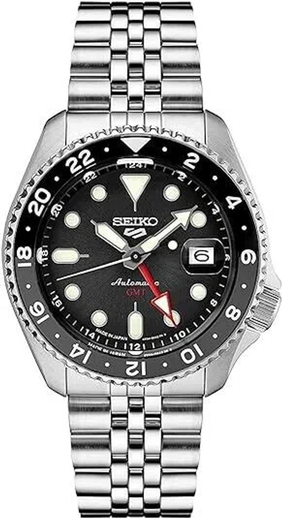 Pre-owned Seiko 5 Sports Skx Sports Style Gmt Series Automatic 42.5 Mm Black Dial Watch