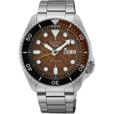 Pre-owned Seiko 5 Sports Skx Srpj47k1 Automatic Skeleton Style Orange 100m Wr