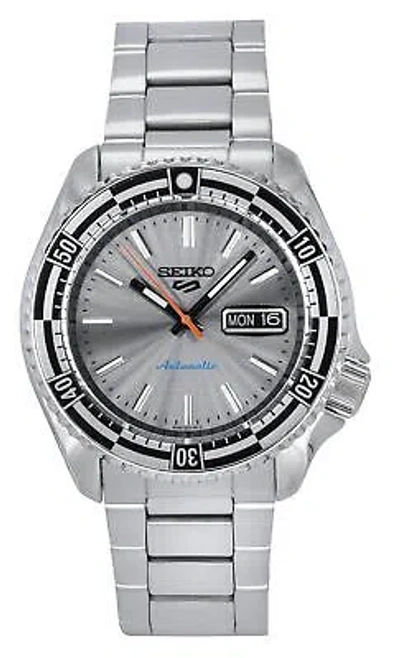 Pre-owned Seiko 5 Sports Skx Style Special Edition Silver Dial Srpk09k1 100m Mens Watch