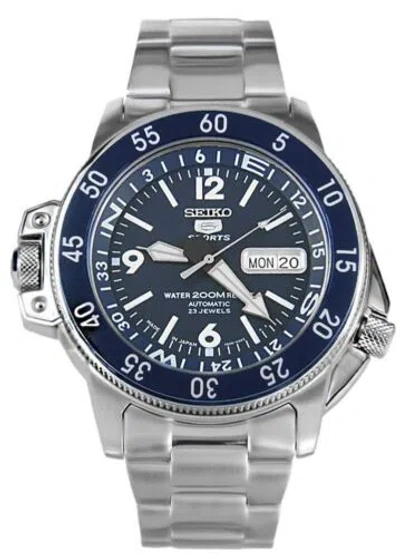 Pre-owned Seiko 5 Sports Skz209j1 23 Jewels Navy Automatic Japan Made Original Box