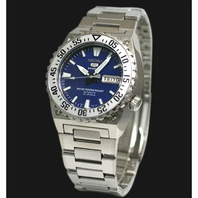 Pre-owned Seiko 5 Sports Snzd69k1 Blue Dial Automatic Watch 7s36-02b0 Steel Hardlex 100m
