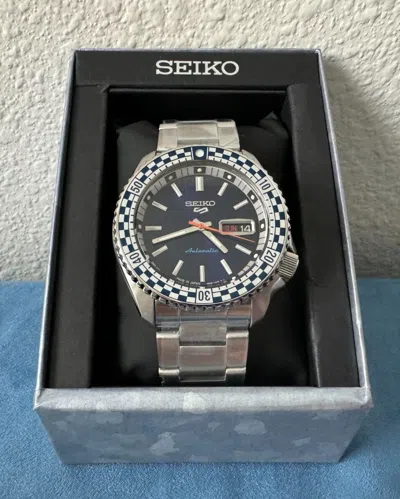Pre-owned Seiko 5 Sports Special Edition Automatic Blue Dial Watch For Men Srpk65
