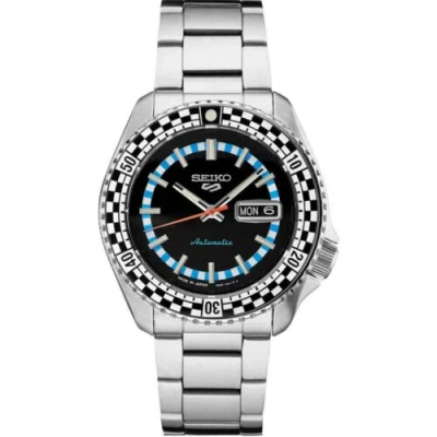 Pre-owned Seiko 5 Sports Special Edition Black Checkered Automatic Watch Srpk67