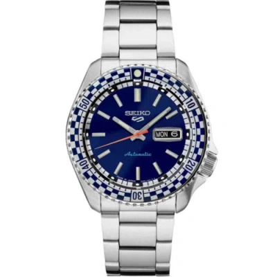 Pre-owned Seiko 5 Sports Special Edition Blue Chekered Automatic Watch Srpk65