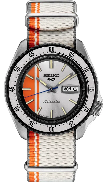 Pre-owned Seiko 5 Sports Special Edition Skx Style Orange White Automatic Srpk73