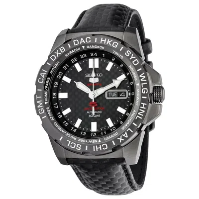 Pre-owned Seiko 5 Sports Srp723k1 Automatic Limited Edition Watch Black 4r36 World Time