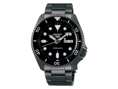 Pre-owned Seiko 5 Sports Srpd65k1 42.5mm Black Dial Gunmetal Automatic Men Watch Steel Skx