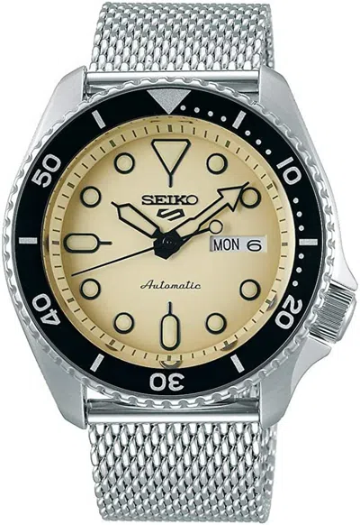 Pre-owned Seiko 5 Sports Srpd67 Japan Antique Off-white Dial With Black Accent Srpd67-new