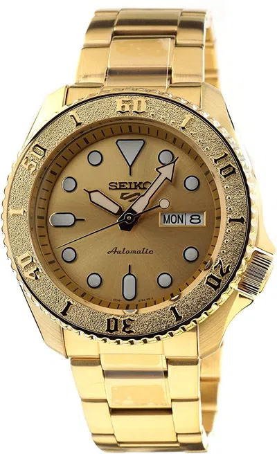 Pre-owned Seiko 5 Sports Srpe74 Japan Gold Lumibrite Stainless Steel Gold Srpe74-new