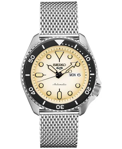 Pre-owned Seiko 5 Sports Srpe75 Men's Stainless Steel 24 Jewels Day Date Automatic Watch