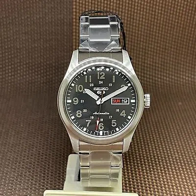 Pre-owned Seiko 5 Sports Srpg27k1 Military-style Black Dial Automatic Analog Men's Watch