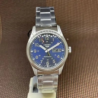Pre-owned Seiko 5 Sports Srpg29k1 Military-style Blue Dial Automatic Analog Men's Watch