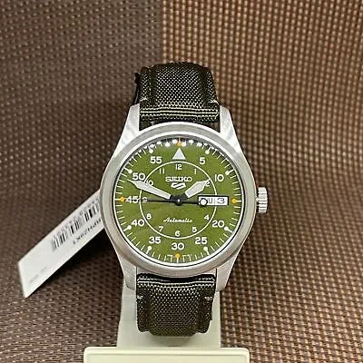Pre-owned Seiko 5 Sports Srph29k1 Field Sports Style Green Military Automatic Men's Watch