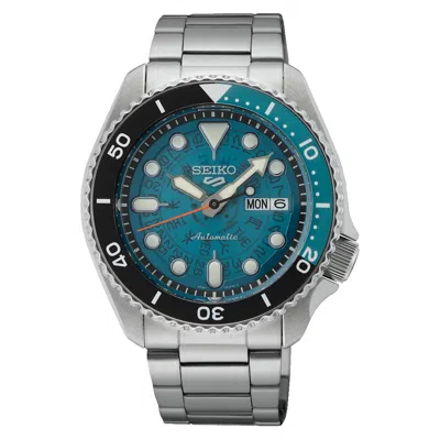 Pre-owned Seiko 5 Sports Srpj45 Automatic Water Resistant 42.5mm Turquoise Men's Watch