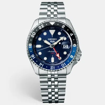 Pre-owned Seiko 5 Sports Ssk003 Blue Dial Stainless Steel Men's Wristwatch 42.5 Mm