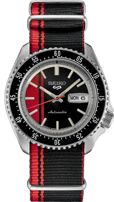 Pre-owned Seiko 5 Sports U.s. Special Creation 42.5 Mm Red Dial Men's Watch Srpk71