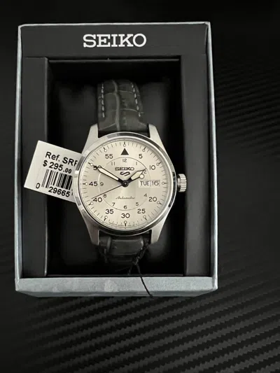 Pre-owned Seiko 5 Sports Vintage Field/aviator Style Silver Japan Srpj87-new