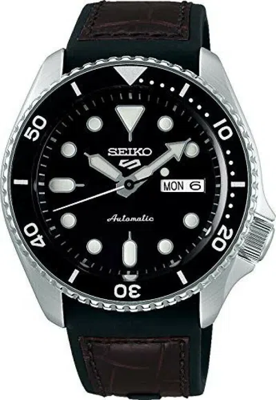 Pre-owned Seiko 5 Sports Watch Srpd55k2 Men's Black Self-winding Automatic