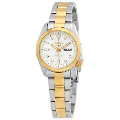 Pre-owned Seiko 5 Sports White Dial Two-tone Ladies Watch Sre004k1