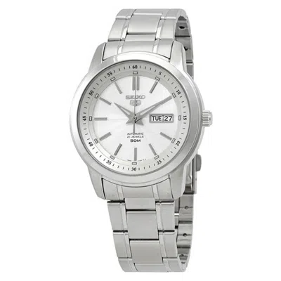 Pre-owned Seiko 5 Sports White Men's Watch - Snkm83