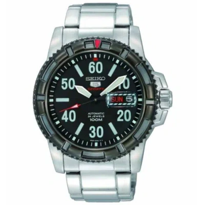 Pre-owned Seiko 5 Srp217k1 Sports Automatic Man Watch 200m Silver Black Dial Srp241