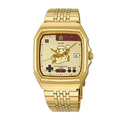 Pre-owned Seiko Alba Acck711 Super Mario Bros. Quartz Watch Collaboration Limited Edition