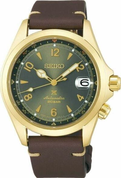 Pre-owned Seiko Alpinist Green Dial Gold Pvd Watch Spb210j1 (warranty & Fedex 2 Day)