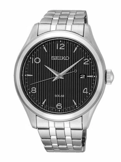 Pre-owned Seiko Analog Business Solar Silver Mens Sne489p1 Us4