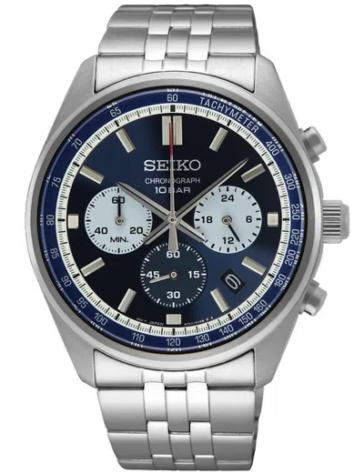 Pre-owned Seiko Analog Chrono 100m Quartz Men's Watch Ssb427p1