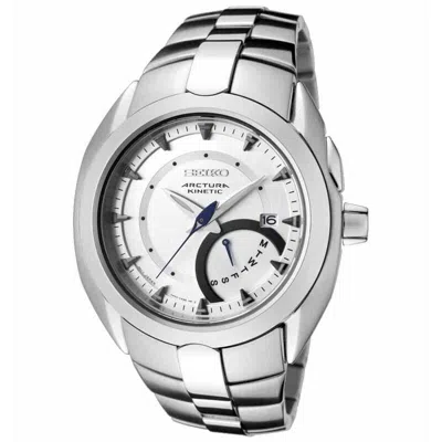 Pre-owned Seiko Arctura Srn007p1 Kinetic Retro Day Full Silver