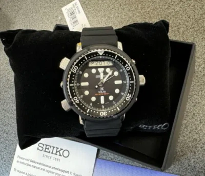Pre-owned Seiko Arnie Snj025 Hybrid Prospex Analog Digital 48mm Solar Diver Watch 200m