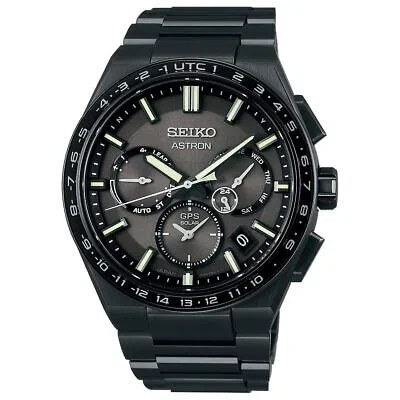 Pre-owned Seiko Astron Nexter Sbxc147 Titanium Gps Radio Solar Watch All Black 42.7mm