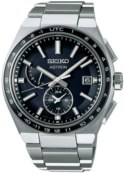 Pre-owned Seiko Astron Nexter Sbxy039 Men's Watch Solar World Time Black 2022
