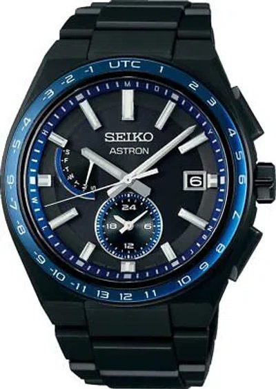 Pre-owned Seiko Astron Nexter Sbxy041 Solar Radio Men's Watch Black Titanium Band