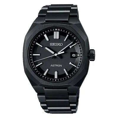 Pre-owned Seiko Astron Nexter Sbxy083 Titanium Radio Solar Watch Silver Black Dial 39.6mm