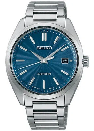 Pre-owned Seiko Astron Origin Sbxy031 Blue Titanium Solar Power Save Men Watch In Box