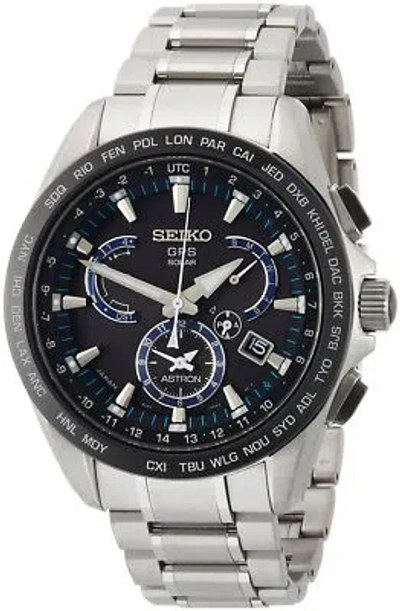 Pre-owned Seiko Astron Sbxb101 Gps Solar Dual Time Men Watch Made In Japan Titanium
