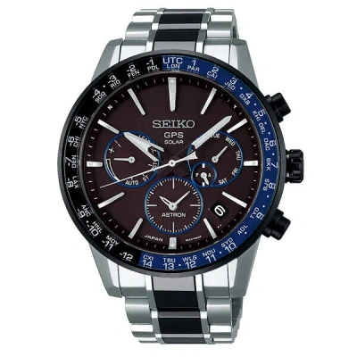 Pre-owned Seiko Astron Sbxc009 Titanium Gps Solar 5x Series Dual Time Watch Men's Ssh009j1