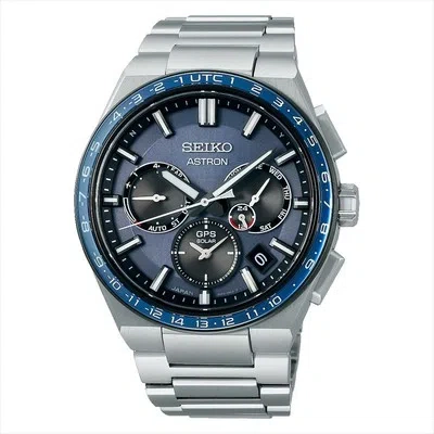 Pre-owned Seiko Astron Sbxc109 Silver Blue Gps Solar Metal Band Men`s Watch In Box