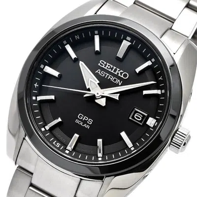 Pre-owned Seiko Astron Sbxd005 3x Series Gps Satellite Radio Solar Watch Black Dial 39mm