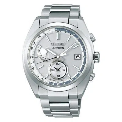 Pre-owned Seiko Astron Sbxy009 Silver Titanium Radio Solar Silver Men's Watch With Box