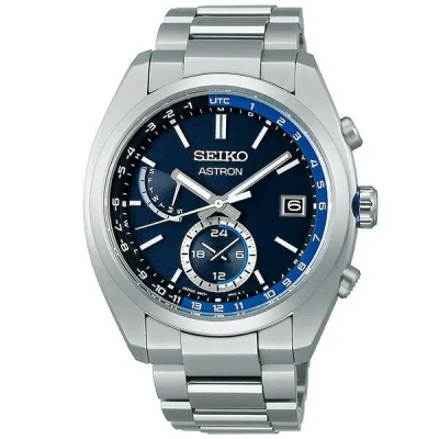 Pre-owned Seiko Astron Sbxy013 Titanium Sapphire Crystal Radio Solar Watch Blue Dial Men's