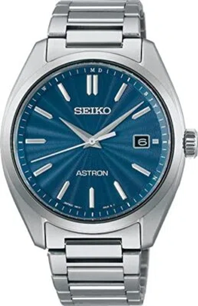 Pre-owned Seiko Astron Sbxy031 Blue Dial Titanium Radio Solar Men's Watch Made In Japan