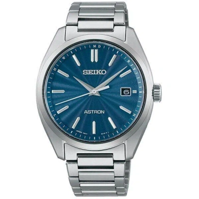 Pre-owned Seiko Astron Sbxy031 Titanium Sapphire Crystal Radio Solar Watch Blue Dial Men