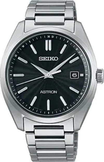 Pre-owned Seiko Astron Sbxy033 Black Solar Radio Men Watch In Box