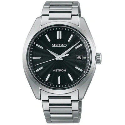 Pre-owned Seiko Astron Sbxy033 Titanium Sapphire Crystal Radio Solar Watch Black Dial Men