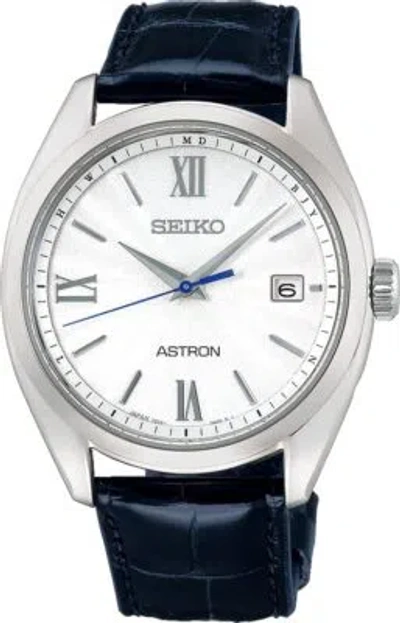 Pre-owned Seiko Astron Sbxy035 White Dial Titanium Radio Solar Men`s Watch Made In Japan