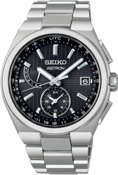 Pre-owned Seiko Astron Sbxy067 Nexter Black Dial Radio Solar Titanium Watch Men Japan